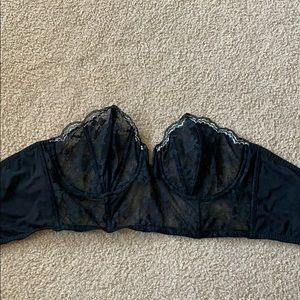 Black See-Through Strapless Wired Bra